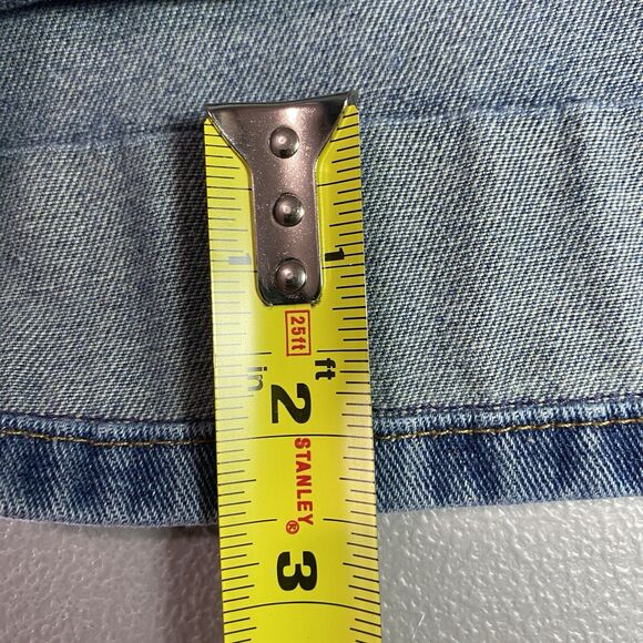 DAZY Jeans Wide Leg Baggy Fit High Rise Cuffed Denim Medium Wash Womens XL Blue - Picture 12 of 12